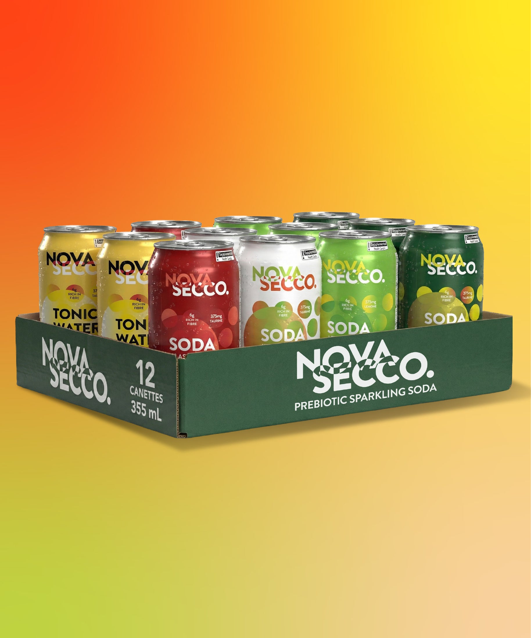 Novasecco Discovery Variety Pack, all 5 prebiotic soda flavours